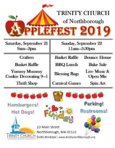 Trinity Church of Northborough to host Applefest raffle, kids’ fair and barbecue