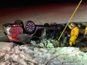 One rescued after early morning crash into Shrewsbury&#8217;s Jordan Pond
