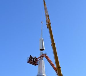 Church steeple in Shrewsbury is removed for antenna maintenance