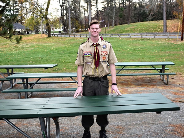 Shrewsbury Eagle Scout candidate adapts picnic tables for those with disabilities