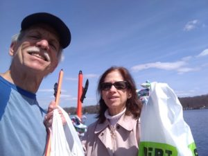 Successful Fort Meadow Reservoir Earth Day cleanup in Marlborough – with social distancing