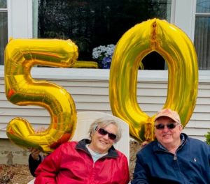 Shrewsbury couple surprised with curbside 50th wedding anniversary party