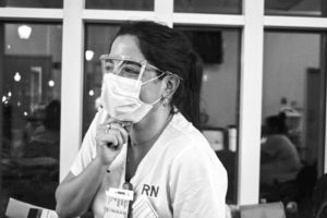 Nurse Jessica Salgado, laughing