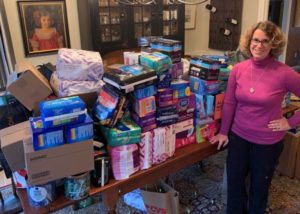 Marile Borden collected items to benefit Dignity Matters. 