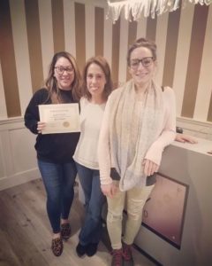 Owner and state registered Electrologist Lauren David and Estheticians Jessica Soligun and Stephanie Paglione celebrate being named the 2020 Worcester Telegram and Gazette Best of Central MA Best Spa. 