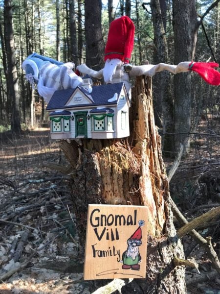 Garden gnome decorates Marlborough trail