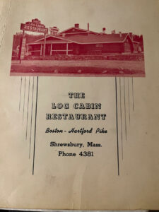 A Log Cabin menu