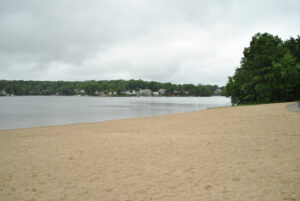 Hudson’s Centennial Beach sat empty on July 3 as rainy weather prompted the closure of the facility. 