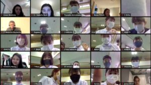 Students at AMSA in Marlborough and Fukuoka Chou in southern Japan meet for a Zoom meeting on opposite sides of the world. Photo/Courtesy Advanced Math and Science Academy 