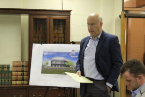  Larry Beals presents during a July 6 Boylston Planning Board meeting.