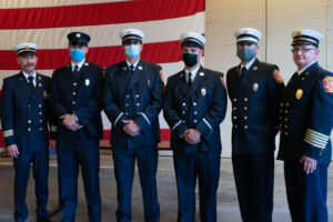 Thomas Schofield, Michael Borowiec, Sean McNiff and Kevin Weigold were promoted to the rank of lieutenant at the Shrewsbury Fire Department's annual recognition and promotion ceremony held May 26. 