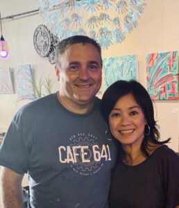  Chad and Henny Champeon stand together. The two bought Cafe 641 in 2017. 