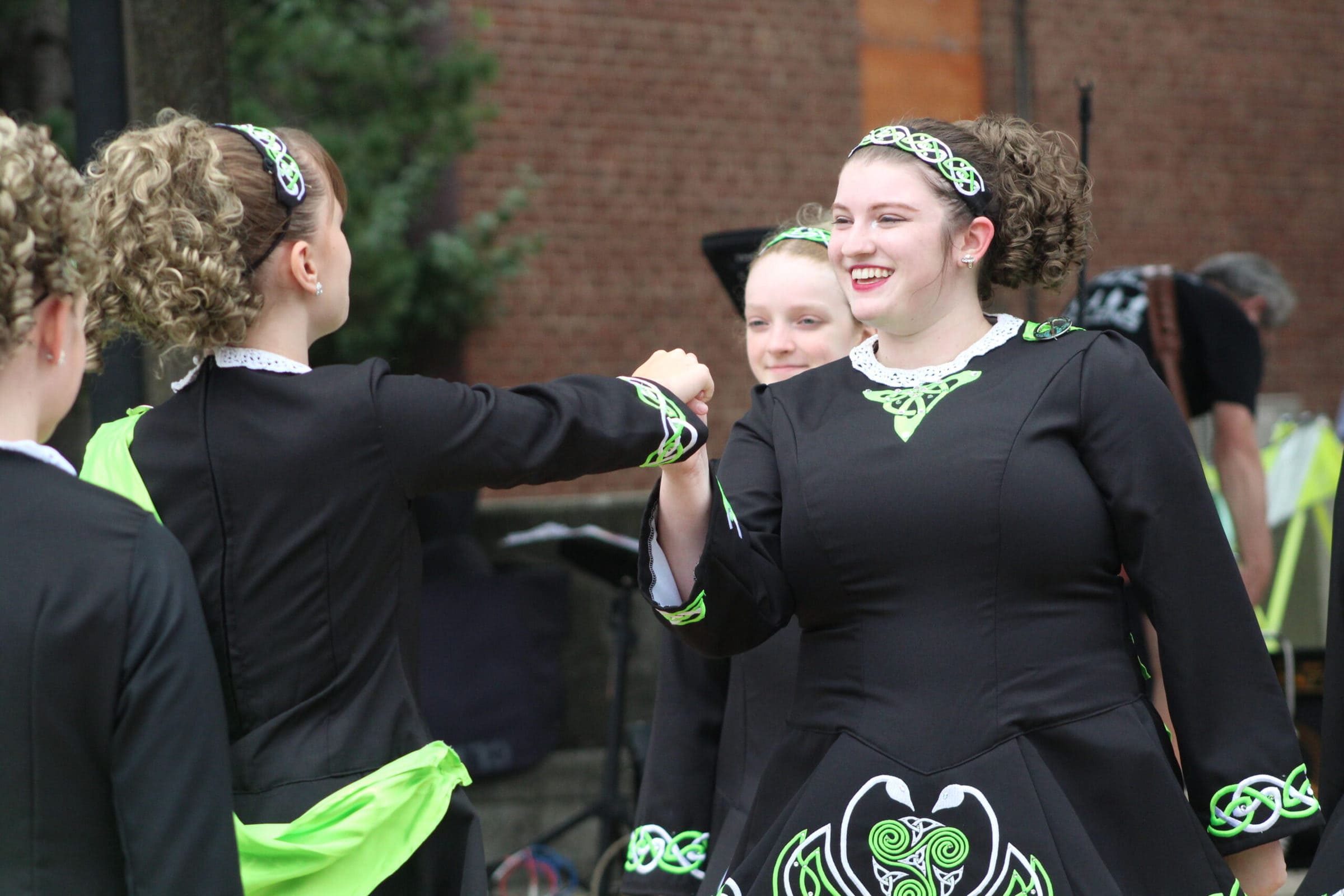 Irish dancers from Jazziak’s Dance School perform during the block party.