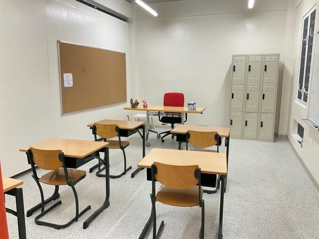 The Zamni Beni Education Center classroom sits empty.