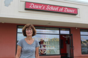Dawn Rand stands in front of Dawn’s School of Dance, which she runs. Photos/Laura Hayes