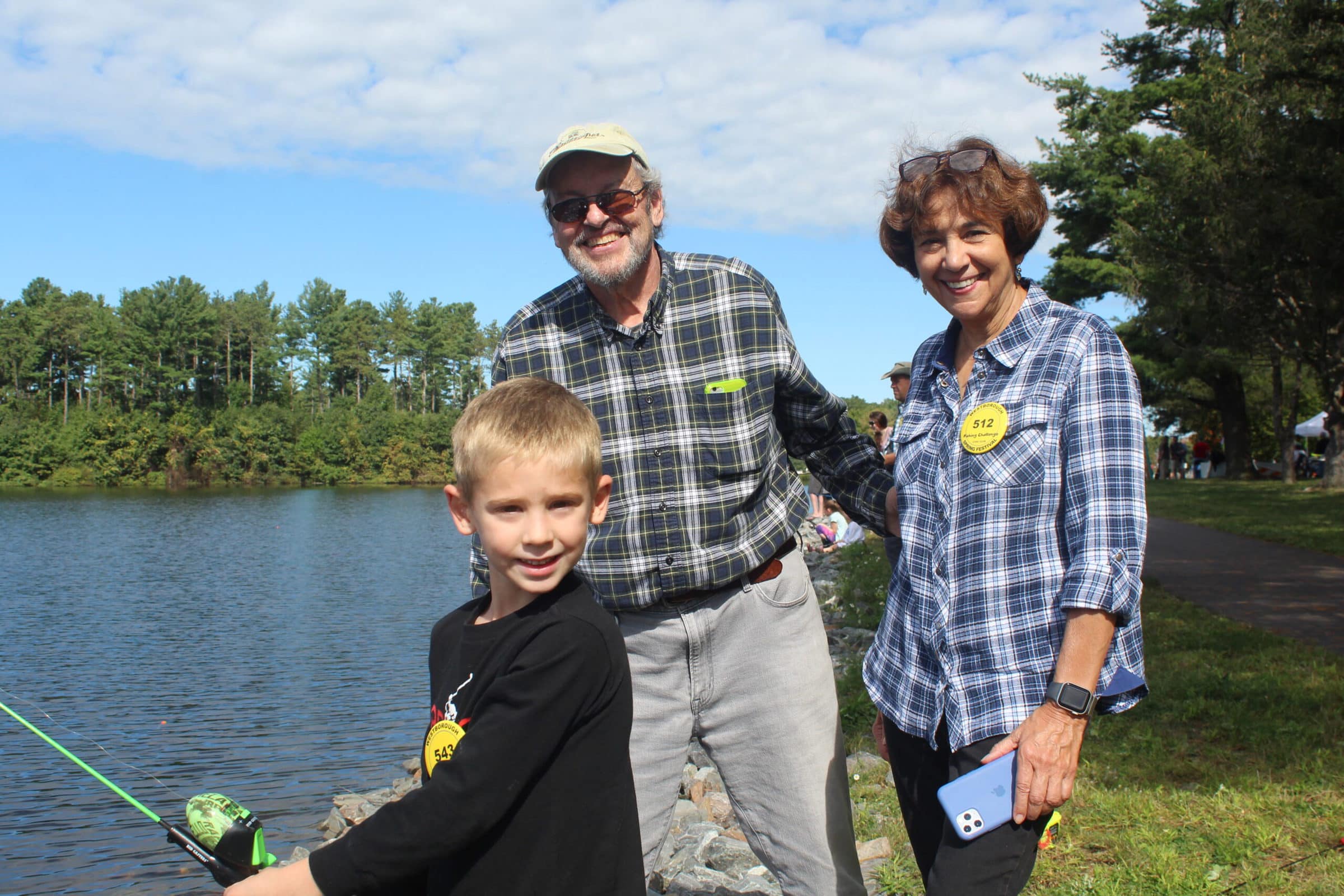 Donna and Bill Bickel joined their grandson, Owen, at the fishing challenge.