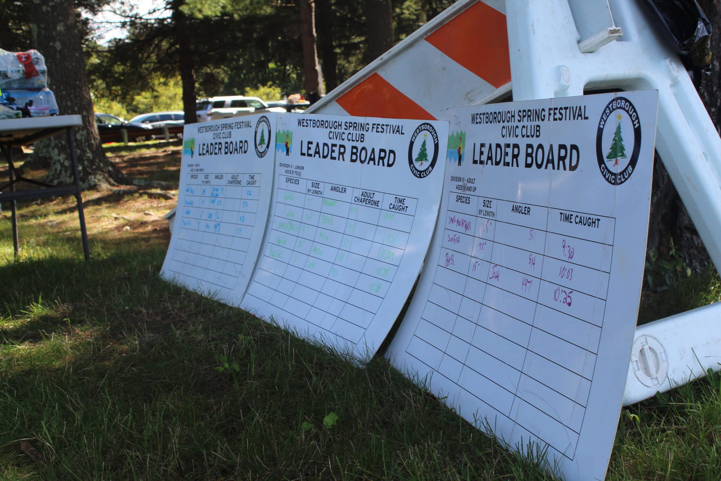 Participants’ names appear on leaderboards just before noon. Photo/Laura Hayes