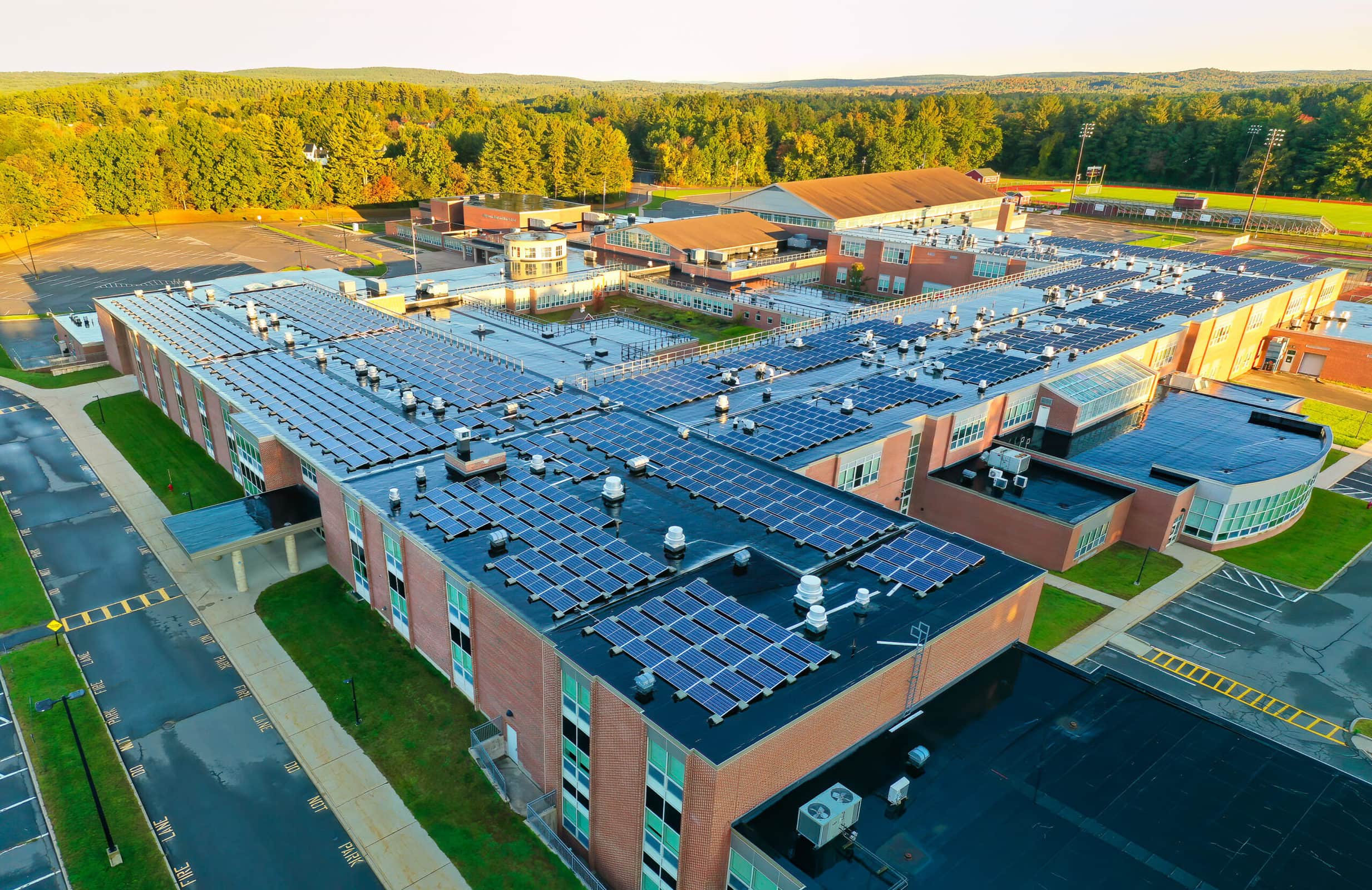 drone photo of Algonquin Regional High School in Northborough by Tami White