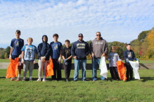 Shrewsbury Youth Lacrosse gather at SAC Park as part of Fall Clean-Up Day.