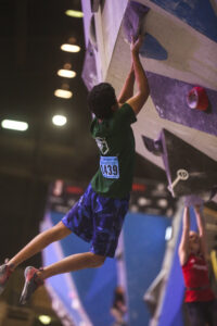 Anshul Dadwal participates in the USA climbing national competition.   (Photo/ Courtesy Udai Dadwal)