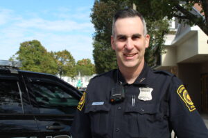  Joe Cibotti is an officer with the Westborough Police Department.  Photo/Laura Hayes