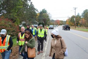 Northborough officials and neighbors walk along Bartlett Street on Oct. 28. (Photo/Laura Hayes)