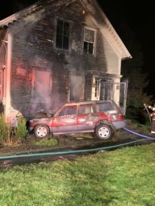 UPDATE: Car, home catch fire after overnight crash in Southborough