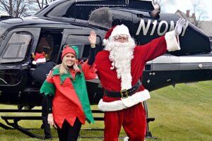 Santa returns to Southborough via helicopter