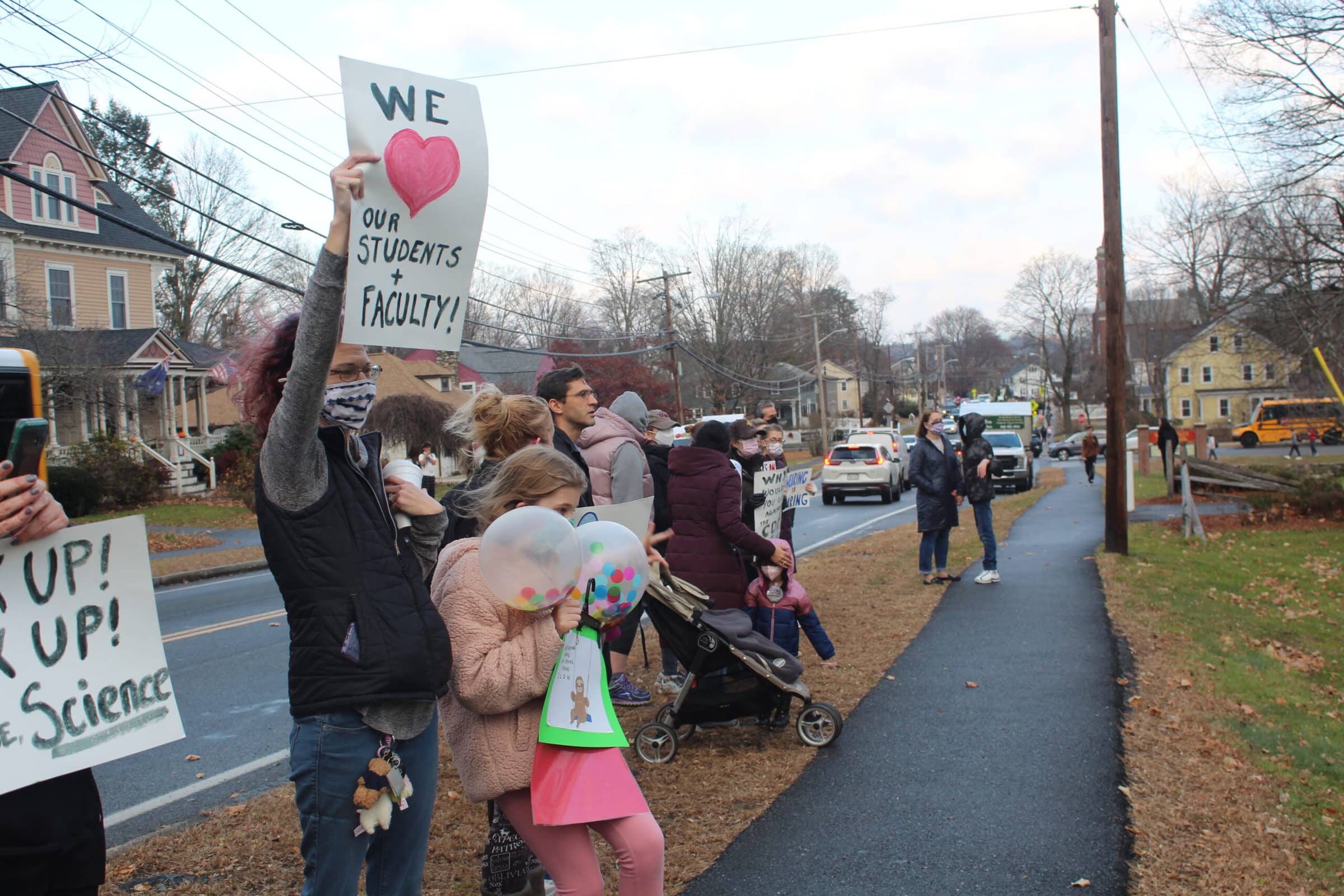 UPDATE: Westborough teachers, community members protest new flexible masking policy at WHS, Gibbons