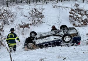 UPDATE: Firefighters used jaws of life to save man in rollover crash in Marlborough