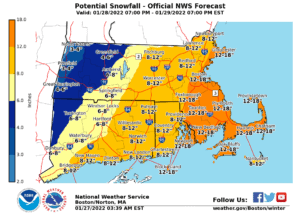Forecasters share projected snowfall totals for weekend nor&#8217;easter