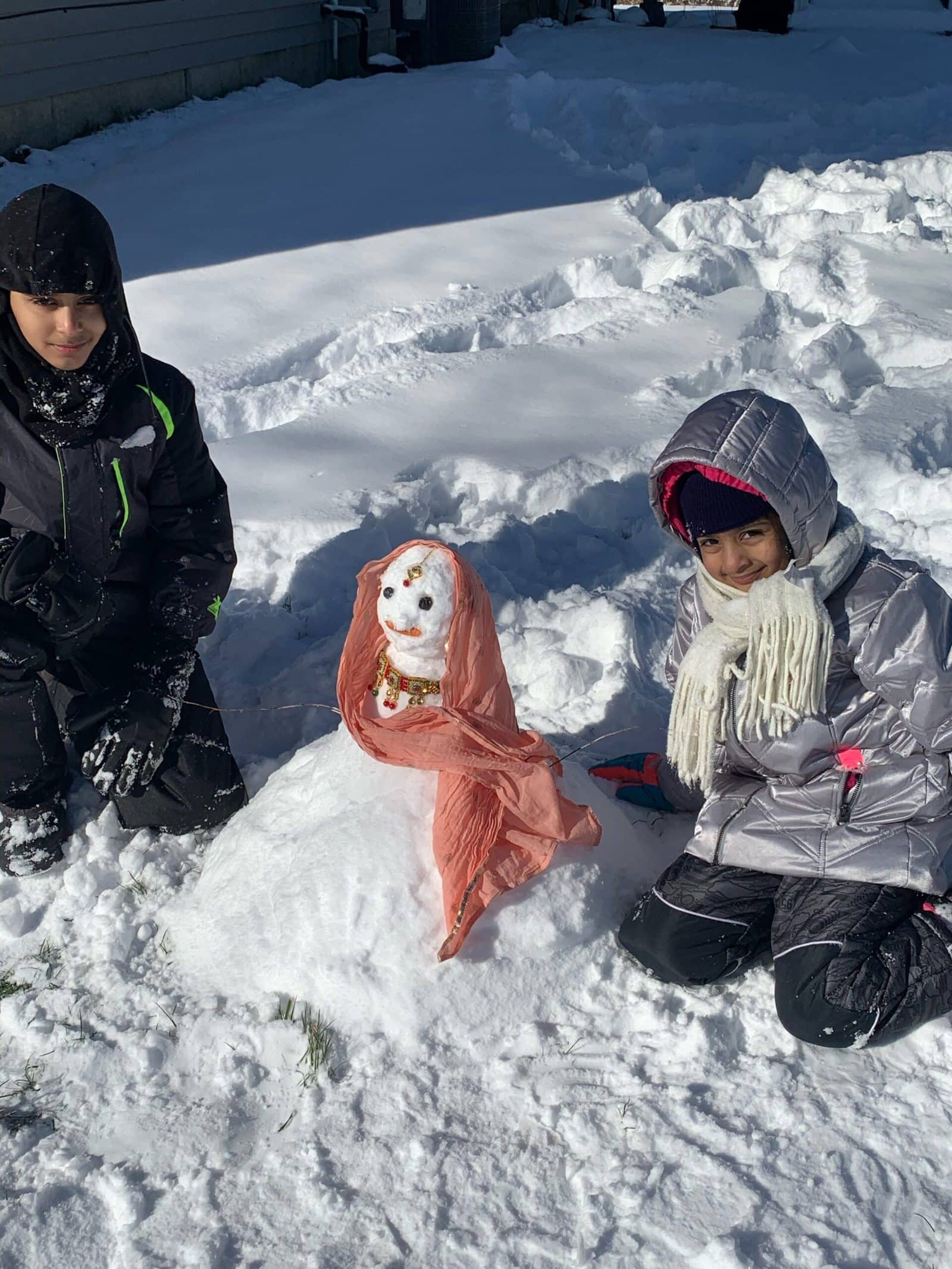 Shrewsbury kids get busy building snowmen
