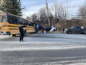 UPDATE: No-one hospitalized following crash involving Shrewsbury school bus