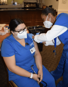 Assabet nursing students help with Hudson COVID-19 vaccine clinic