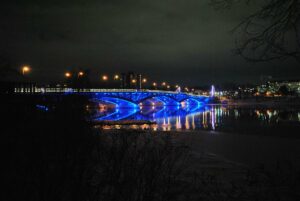 Shrewsbury&#8217;s Burns Bridge shines for Ukraine