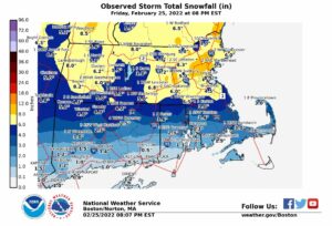 NWS releases snow totals from Friday winter storm