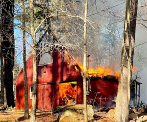 Fire departments battle blaze in Grafton