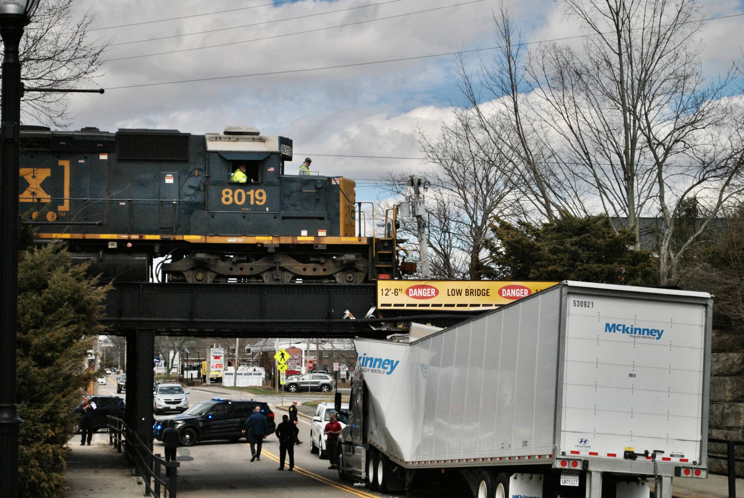 UPDATE: Truck strikes Westborough train bridge, prompts traffic backup