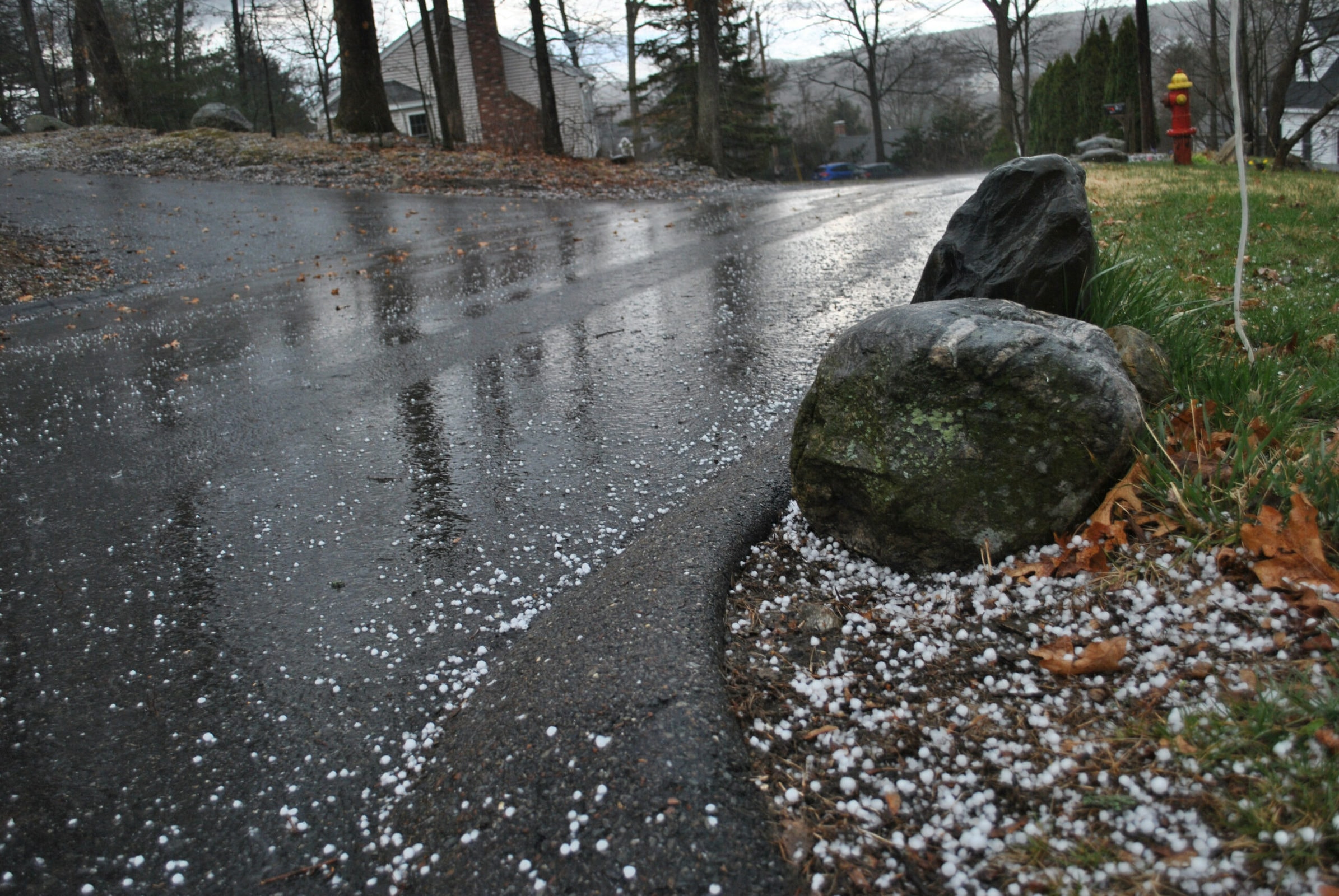 Storm drops scattered hail on region