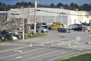 Truck crash damages traffic lights in Westborough