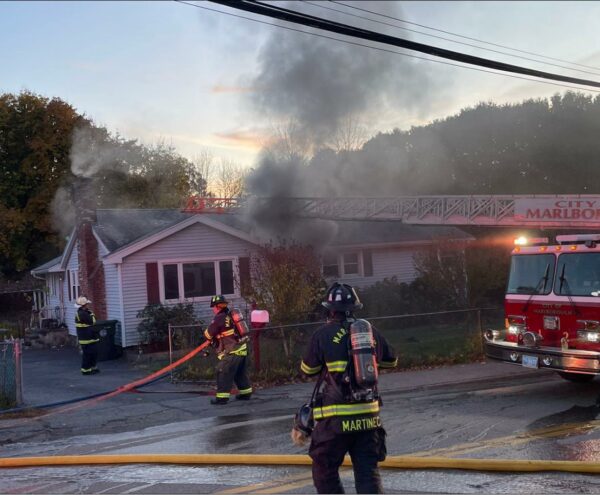 Marlborough Fire Department battles house fire