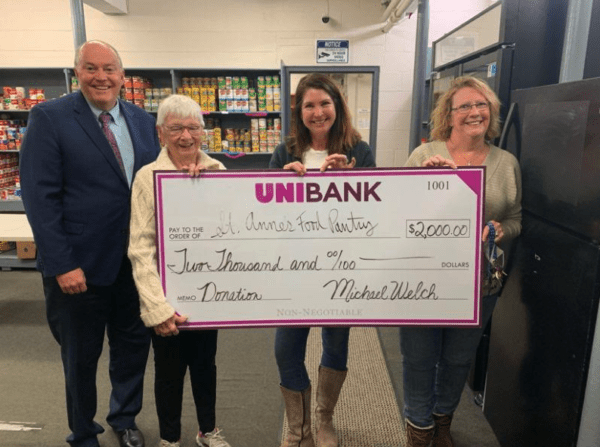 UniBank donates to Saint Anne’s Food Pantry, Grafton Food Bank
