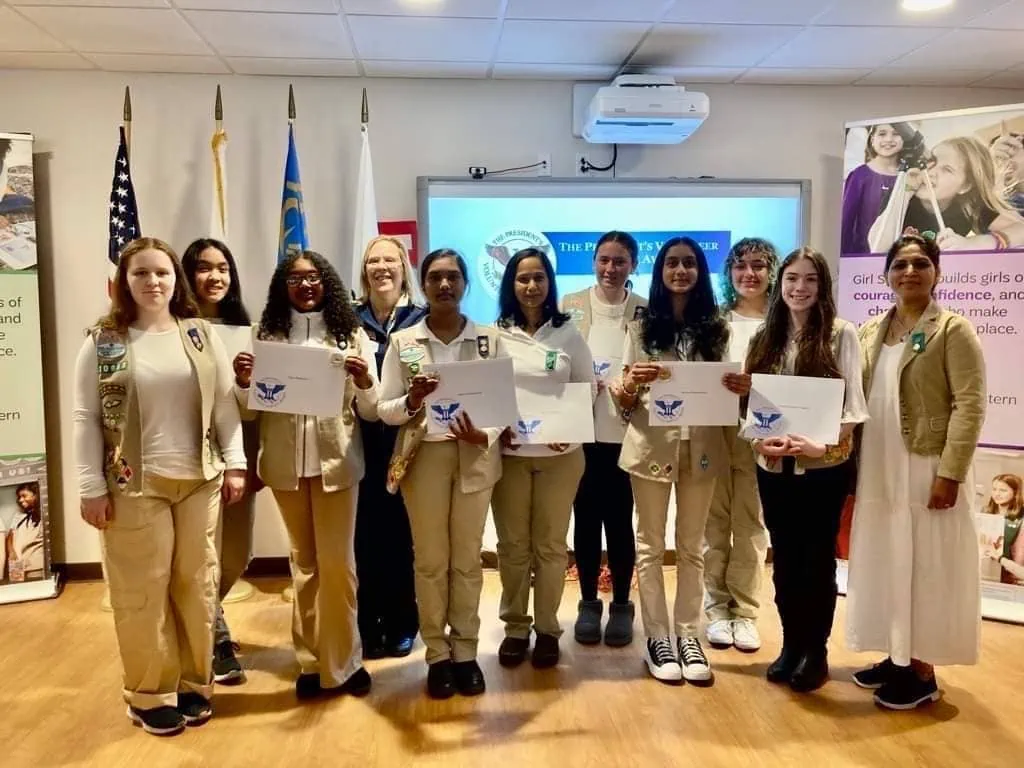 Shrewsbury Girl Scouts receive volunteer award