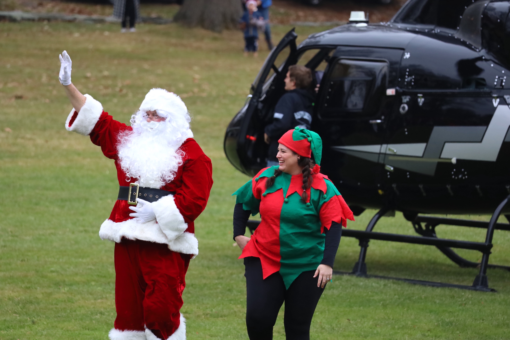 Santa takes helicopter to visit Southborough