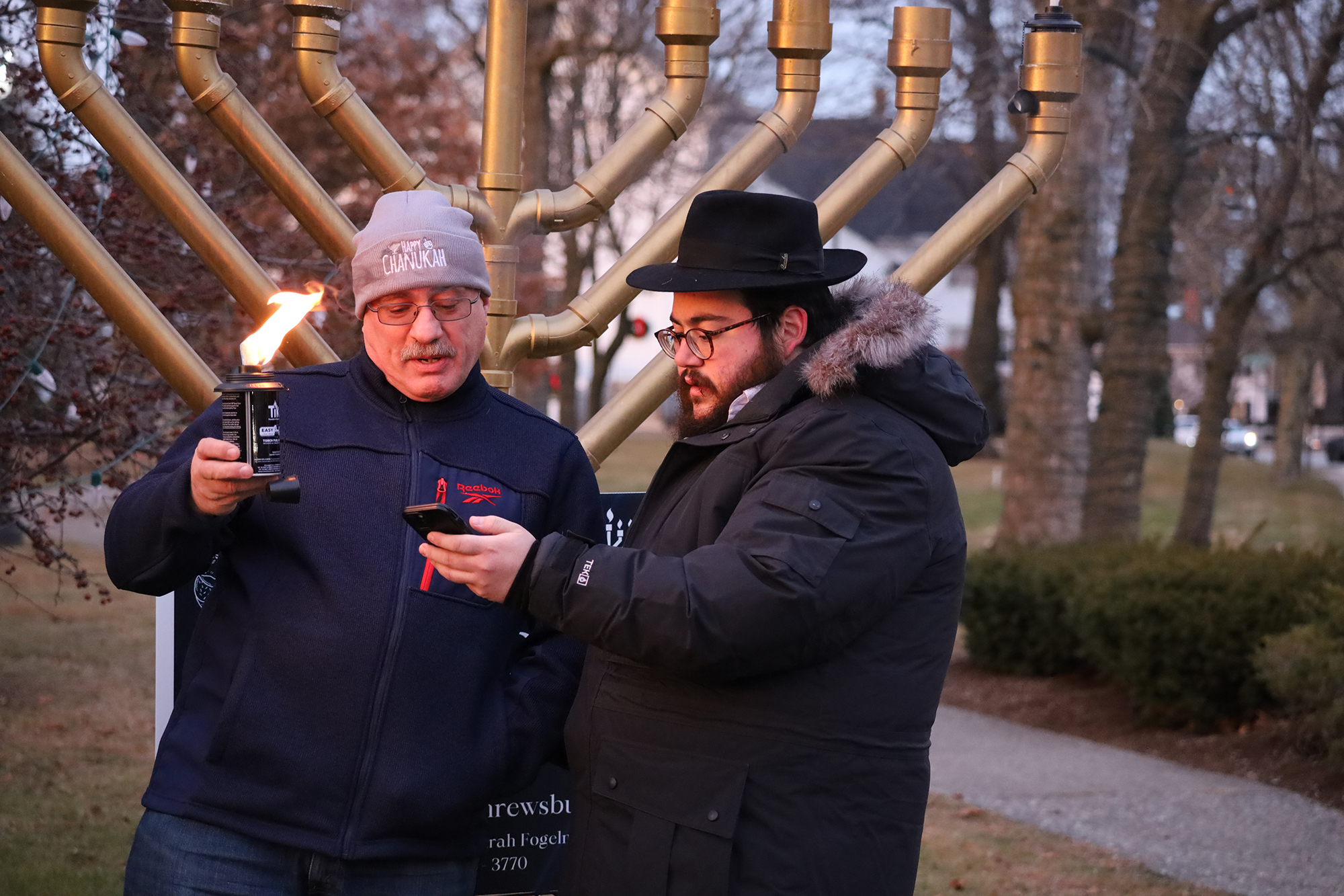 Shrewsbury lights menorah, celebrates Hanukkah