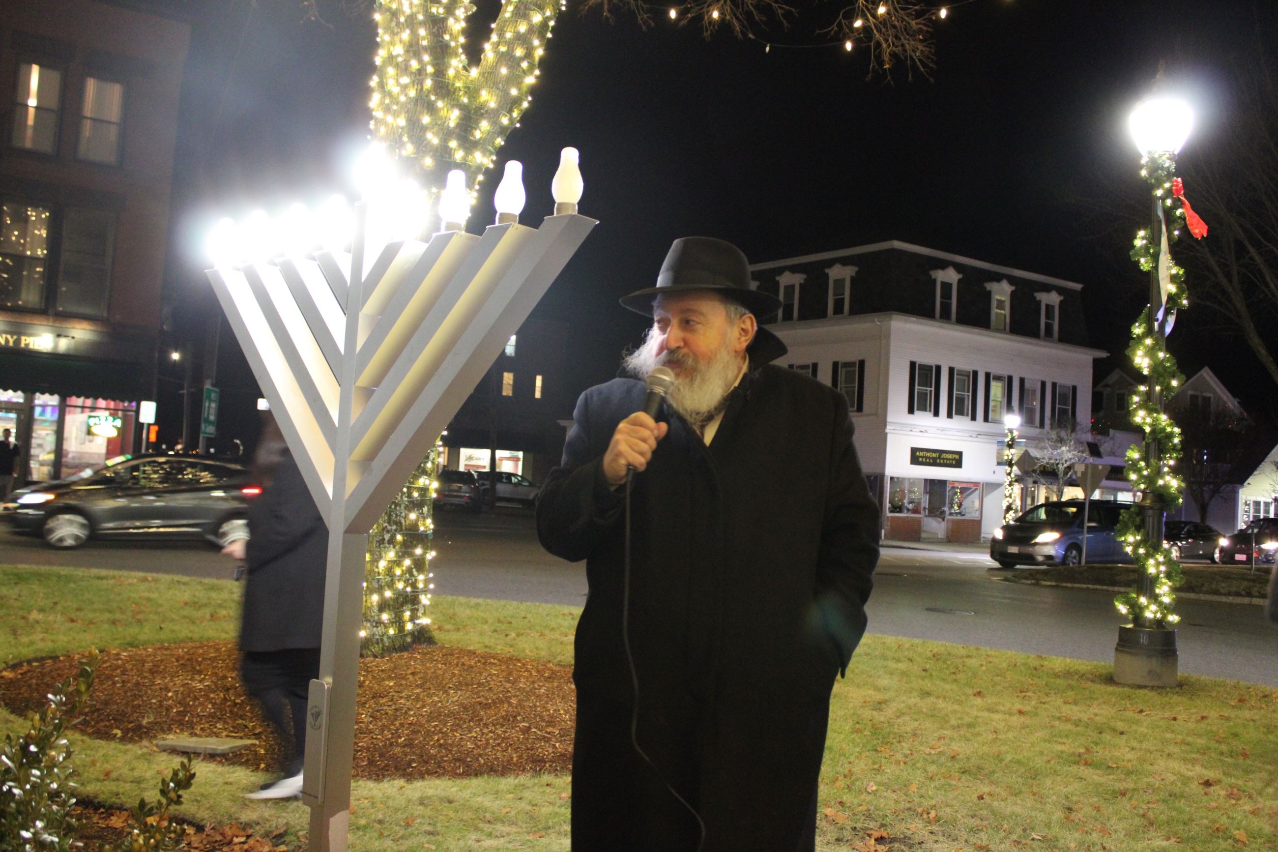 Westborough celebrates Hanukkah with menorah lighting