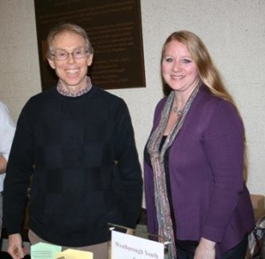 Youth and Family Services resource table, left to right: John Badenhausen Julia O'Neal Welch