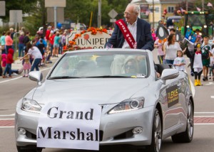 The parade's grand marshal, Arthur Cole Photo/Jeff Slovin   