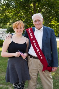 Applefest grand marshal Arthur Cole poses with his grand-daughter, Erin Cole, before the parade.  Photo/Jeff Slovin 