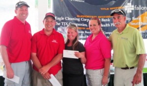 Corridor Nine Area Chamber of Commerce Annual Golf Tournament winners (l to r): Adam Halasz and Jeff Chamberland from Amcomm Wireless; Tracy Turczynski, Discover Cleaning Corporation; Tania Thomas, Fidelity Bank; and the Chamber's Golf Chair, Ben Colonero, The Willows at Westborough.Photo/submitted